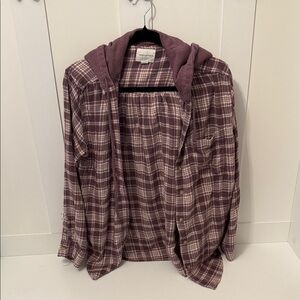 American Eagle Outfitters Plaid Jacket in Purple and Cream